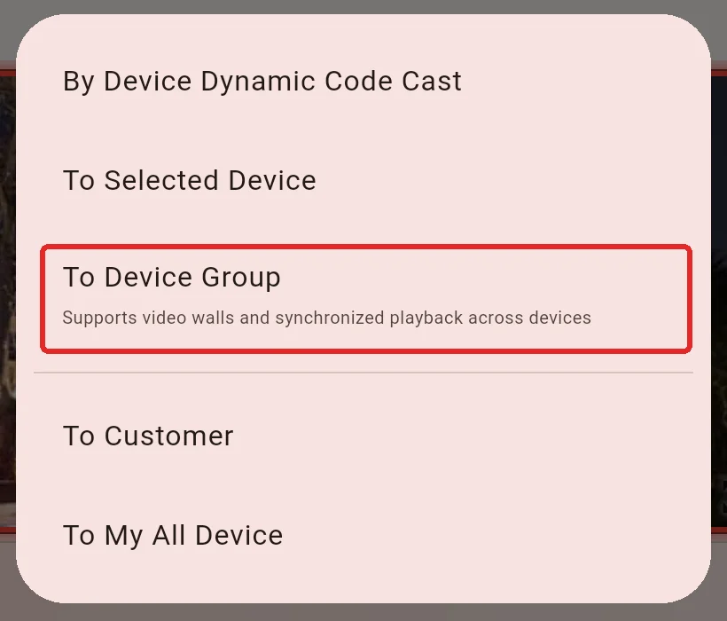 Cast through To Device Group to include the wall layout